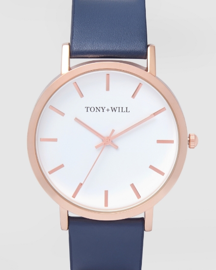 Picture of CLASSIC LEATHER Rose Gold / White / Navy