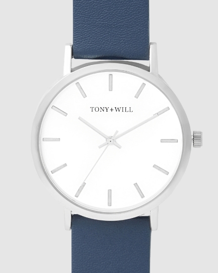 Picture of CLASSIC LEATHER Silver / White / Navy