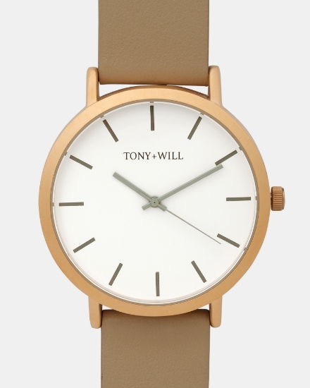 Picture of CLASSIC LEATHER Matt Rose Gold / White / Stone