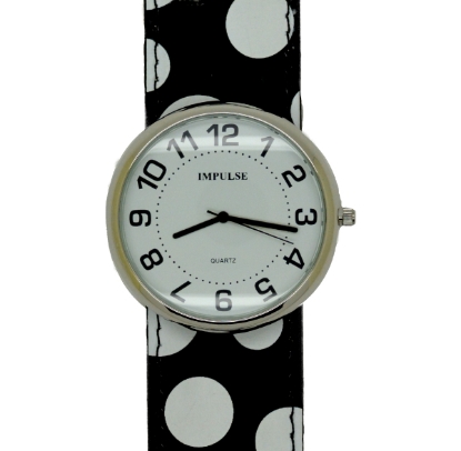 Show details for Impulse Slap Watch 041 - LARGE- Black/White Spots Picture of Impulse Slap Watch 041 - LARGE- Black/White Spots