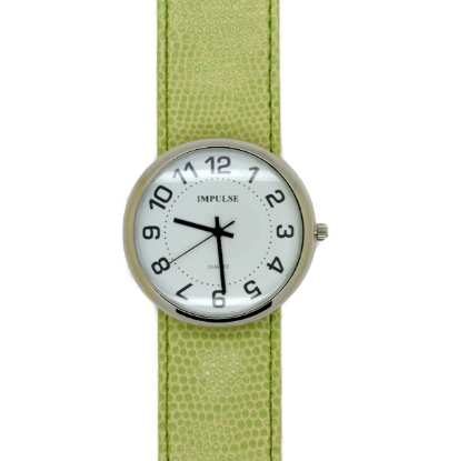 Show details for Impulse Slap Watch - SMALL - Lizard - Silver/Light Green Picture of Impulse Slap Watch - SMALL - Lizard - Silver/Light Green