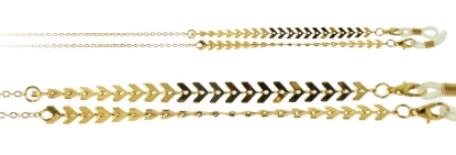 Show details for Gold chain with chevron pattern  Picture of Gold chain with chevron pattern
