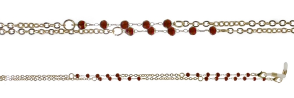 Picture of Gold and red bead chain