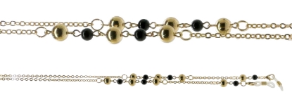 Show details for Gold chain with black and gold balls Picture of Gold chain with black and gold balls